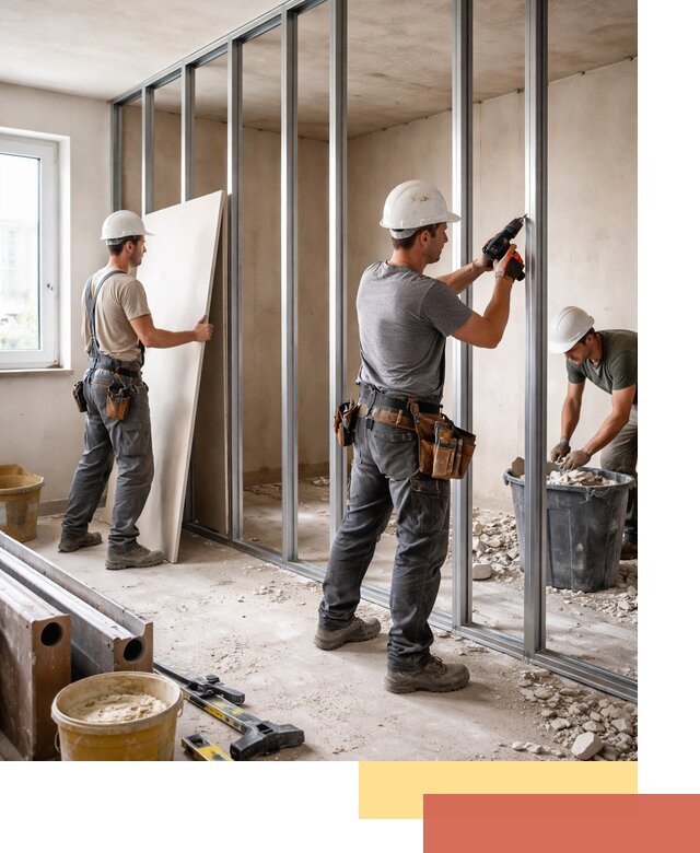 Перенос гипсокартонной перегородки в Южно-Сахалинске профессионально и быстро