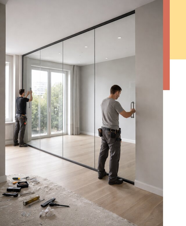 Изготовление стеклянных перегородок в Южно-Сахалинске от 12759 руб. под ключ | ОТДЕЛОЧНИК-Южн