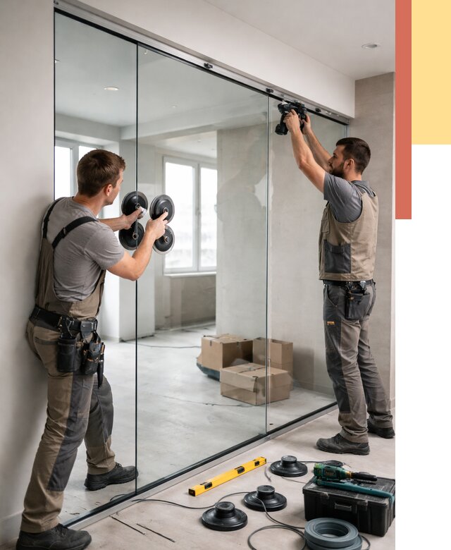 Монтаж стеклянных перегородок в Южно-Сахалинске от 6715 руб. | ОТДЕЛОЧНИК-Южн