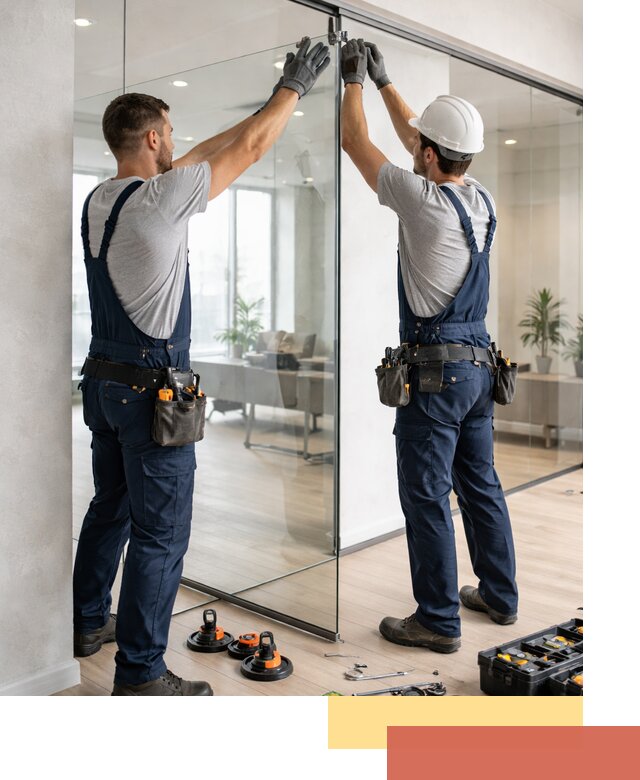 Безрамные стеклянные перегородки под ключ в Южно-Сахалинске