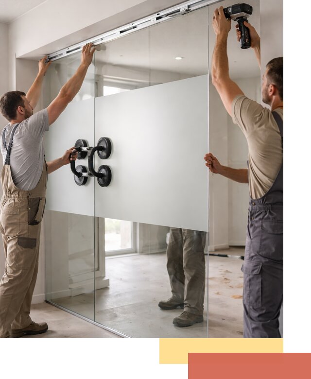 Матовые стеклянные перегородки под ключ в Южно-Сахалинске