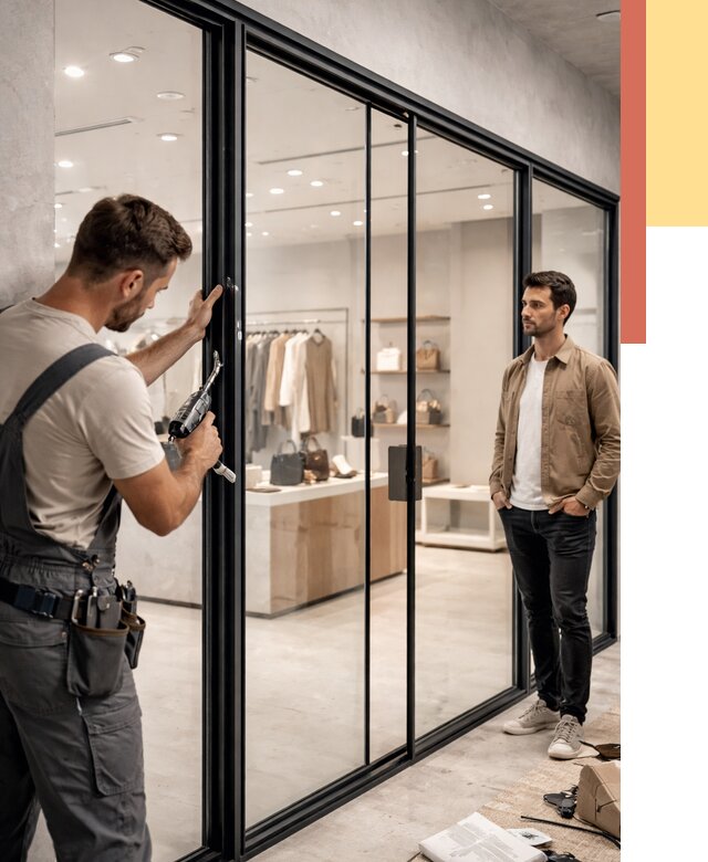 Стеклянные перегородки для магазинов в Южно-Сахалинске от 8471 руб. под ключ | ОТДЕЛОЧНИК-Южн