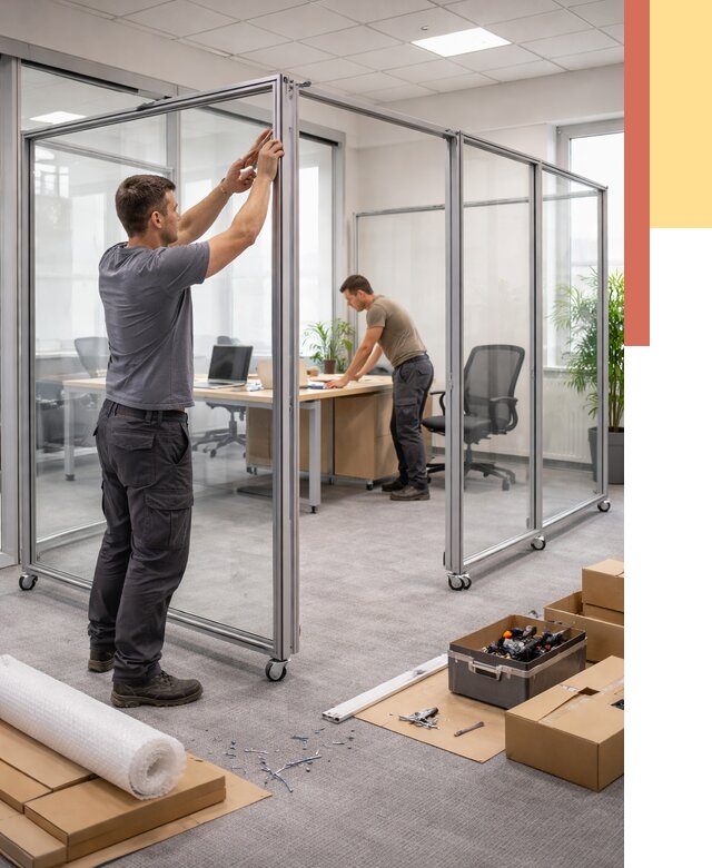 Мобильные офисные перегородки в Южно-Сахалинске от 12914 руб. — установка под ключ | ОТДЕЛОЧНИК-Южн