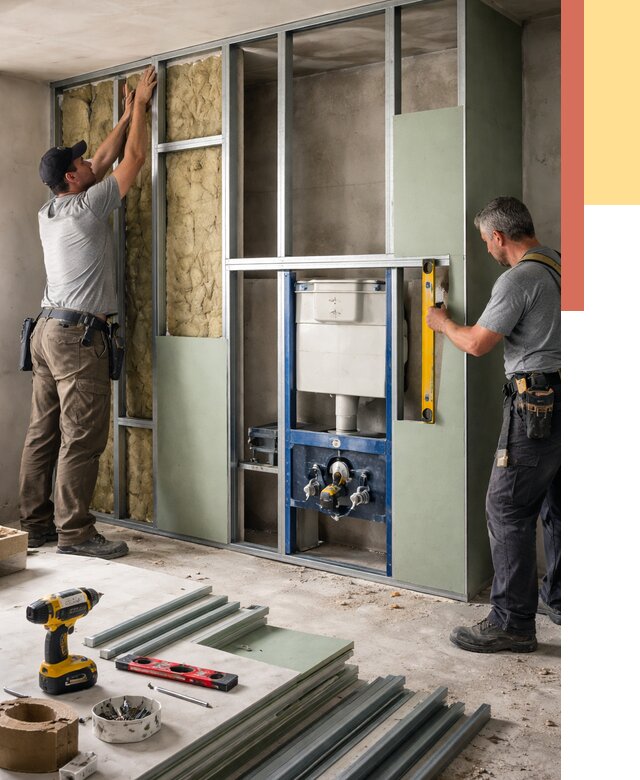 Установка сантехнических перегородок в Южно-Сахалинске от 8781 руб. | ОТДЕЛОЧНИК-Южн