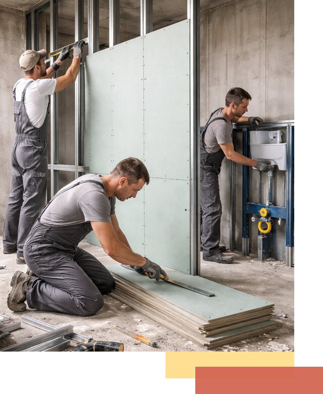 Монтаж и ремонт сантехнических перегородок в Южно-Сахалинске