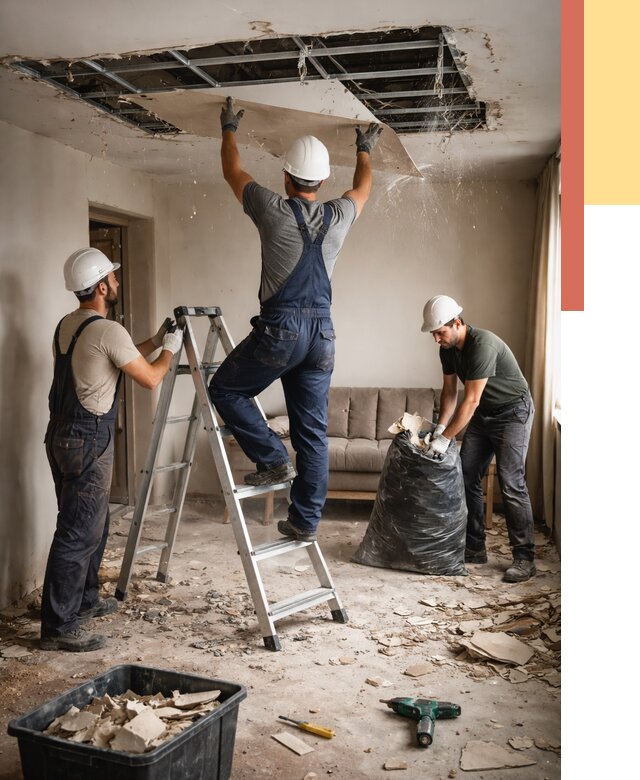 Демонтаж гипсокартонного потолка в Южно-Сахалинске от 434 руб. за м2 — ОТДЕЛОЧНИК-Южн