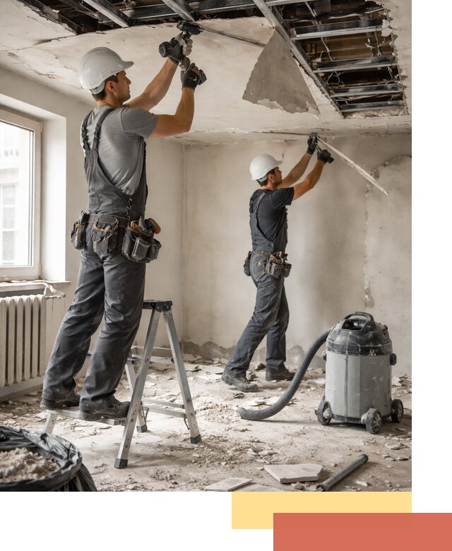 Демонтаж гипсокартонного потолка в Южно-Сахалинске быстро и аккуратно