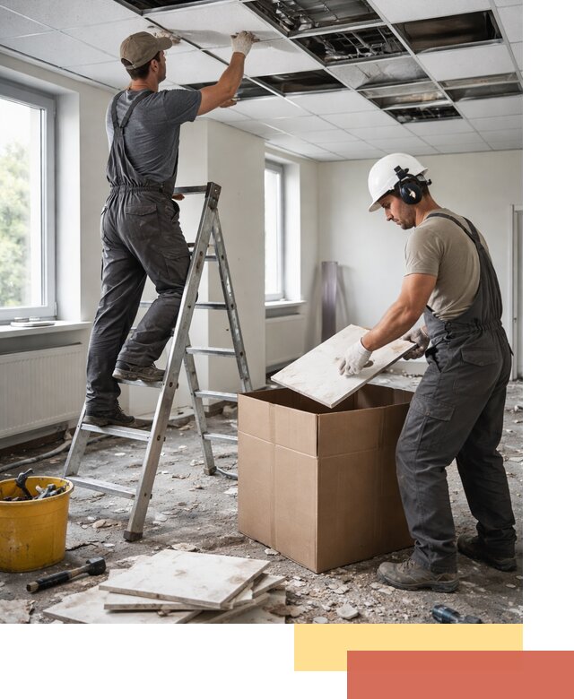 Демонтаж потолочной плитки в Южно-Сахалинске быстро и аккуратно