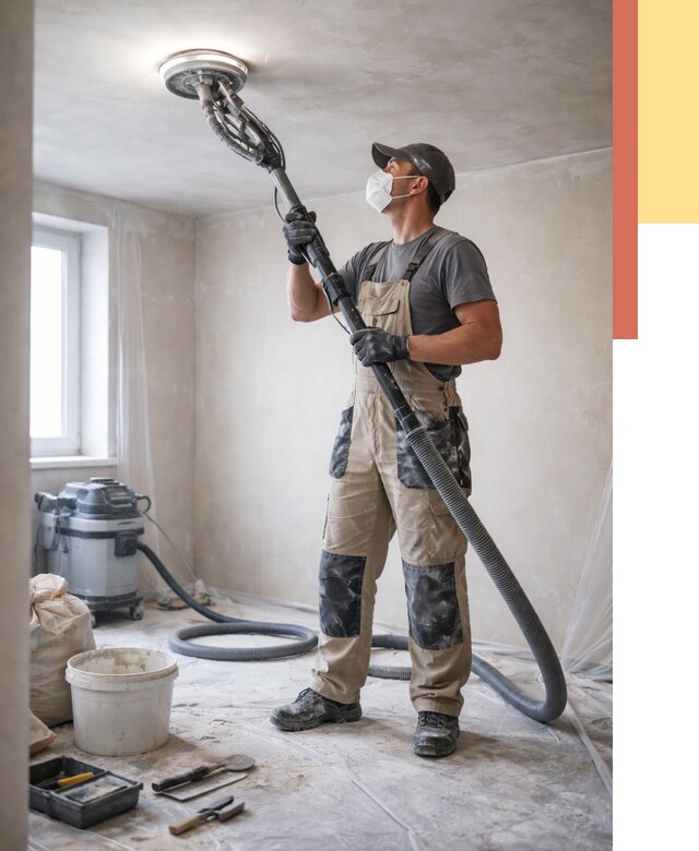 Шлифовка потолка в Южно-Сахалинске от 3616 руб. — услуги шлифования потолка | ОТДЕЛОЧНИК-Южн