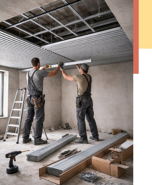 Монтаж реечного потолка в Южно-Сахалинске от 4649 руб. под ключ | ОТДЕЛОЧНИК-Южн