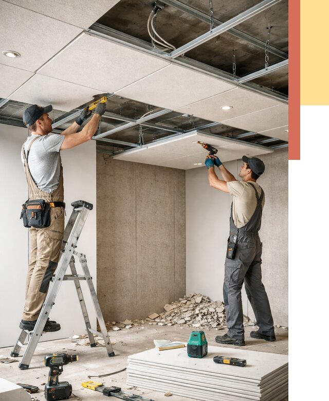 Монтаж акустического потолка в Южно-Сахалинске от 6715 руб/м2 — быстро и недорого | ОТДЕЛОЧНИК-Южн