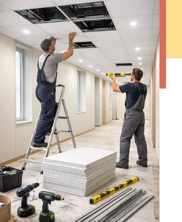 Ремонт потолка Армстронг в Южно-Сахалинске от 4649 руб. — быстро и недорого | ОТДЕЛОЧНИК-Южн