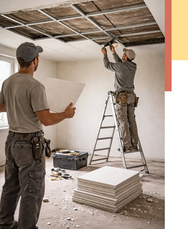 Замена плит подвесного потолка в Южно-Сахалинске от 1808 руб. быстро и недорого | ОТДЕЛОЧНИК-Южн