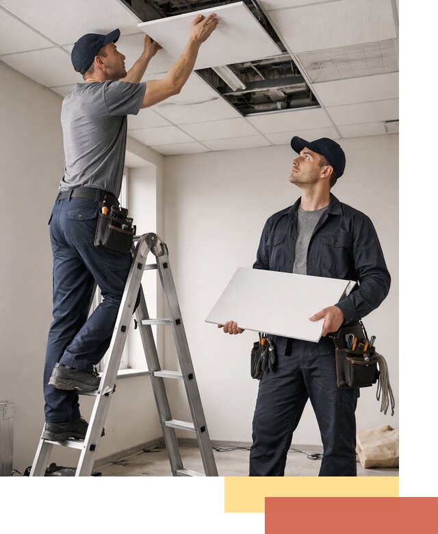 Обслуживание подвесного потолка в Южно-Сахалинске — ремонт и чистка