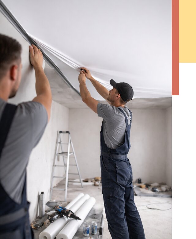 Монтаж матового натяжного потолка в Южно-Сахалинске от 4649 руб./м² — быстро и недорого | ОТДЕЛОЧНИК-Южн