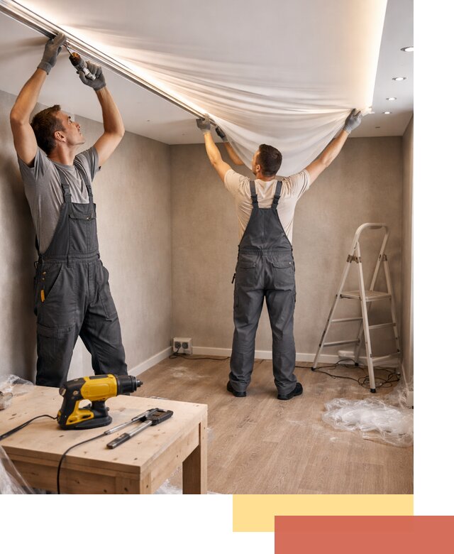 Монтаж натяжного потолка с подсветкой в Южно-Сахалинске цена и сроки