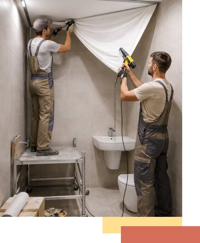 Монтаж натяжного потолка в санузле в Южно-Сахалинске