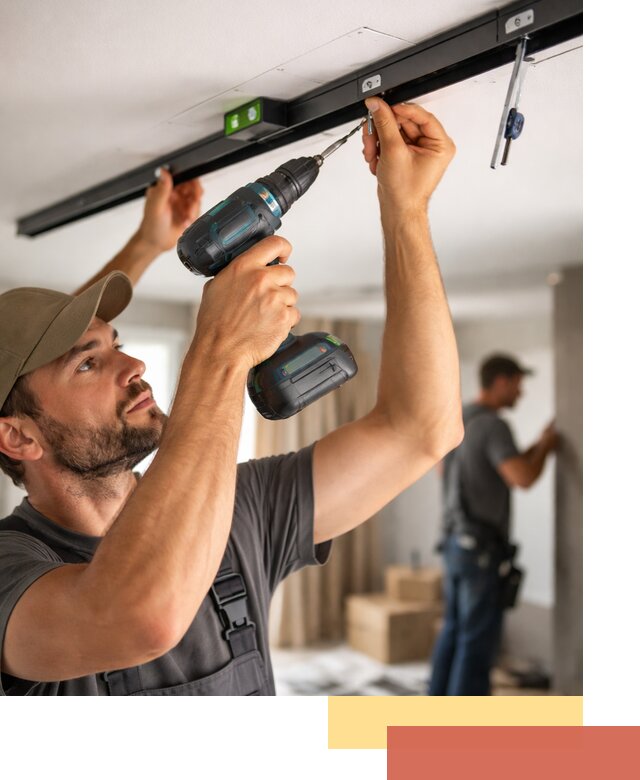 Установка трековых светильников в натяжной потолок в Южно-Сахалинске