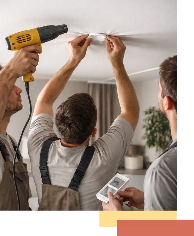 Ремонт прокола полотна натяжного потолка в Южно-Сахалинске