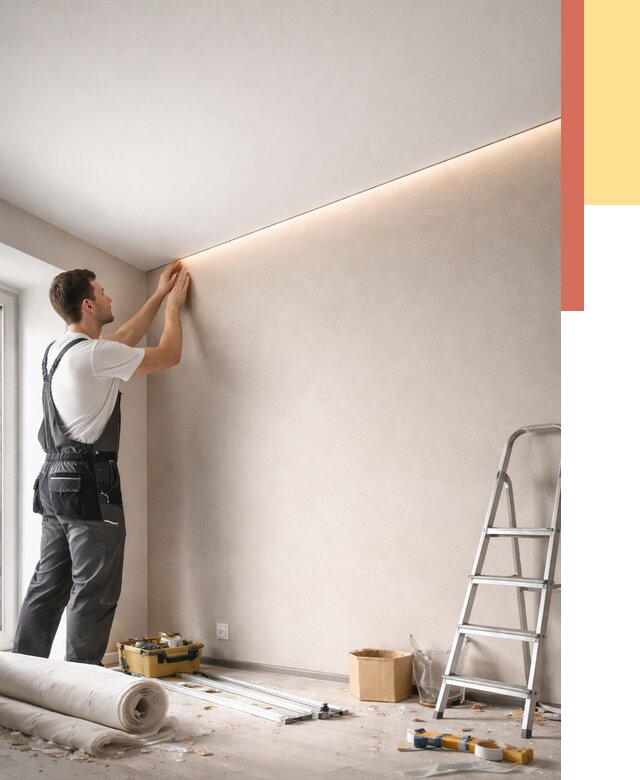 Теневые натяжные потолки в Южно-Сахалинске от 8471 руб. под ключ | ОТДЕЛОЧНИК-Южн