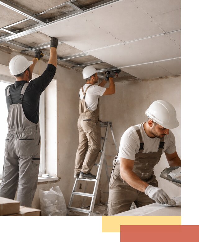 Одноуровневый потолок из гипсокартона в Южно-Сахалинске — монтаж и отделка