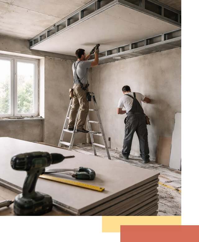 Двухуровневый потолок из гипсокартона в Южно-Сахалинске