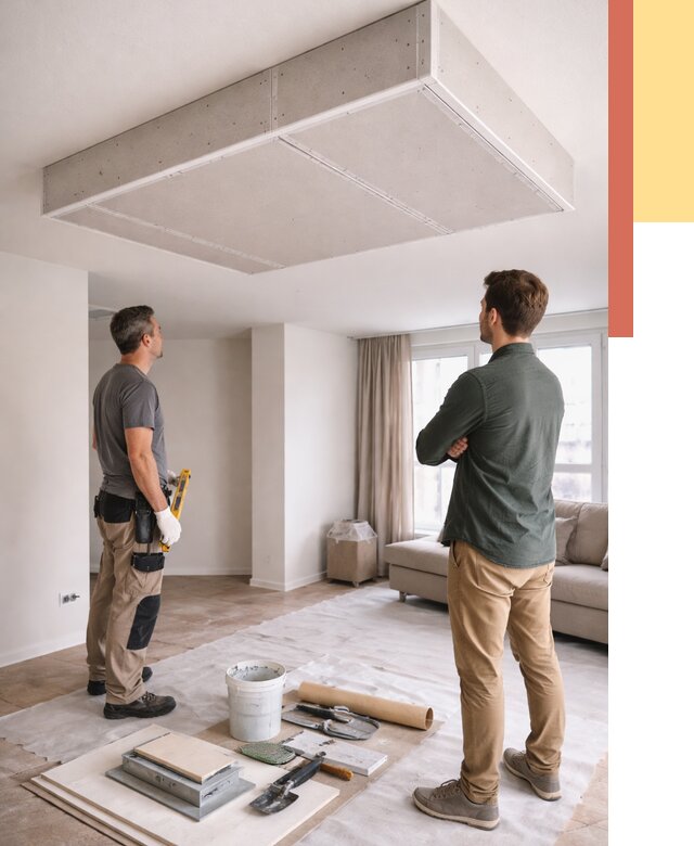 Короб на потолке из гипсокартона в Южно-Сахалинске от 2273 руб. — монтаж и услуги под ключ | ОТДЕЛОЧНИК-Южн