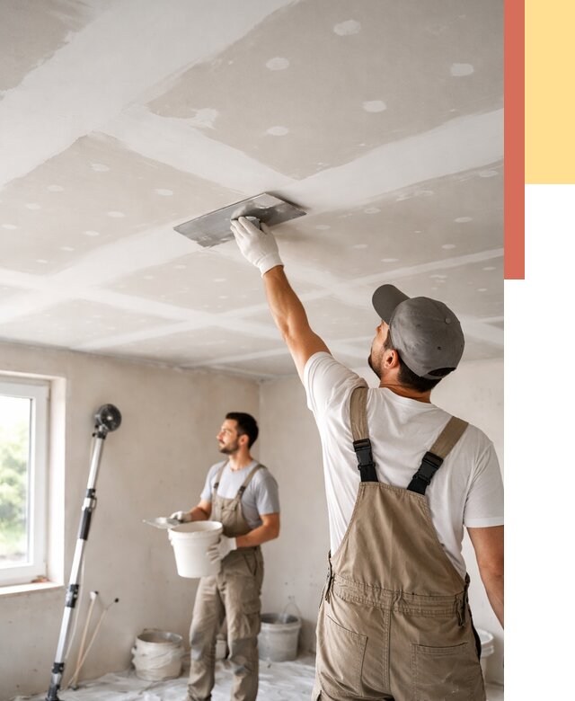 Шпаклевка потолка из гипсокартона в Южно-Сахалинске от 3306 руб./м2 — услуги под ключ | ОТДЕЛОЧНИК-Южн