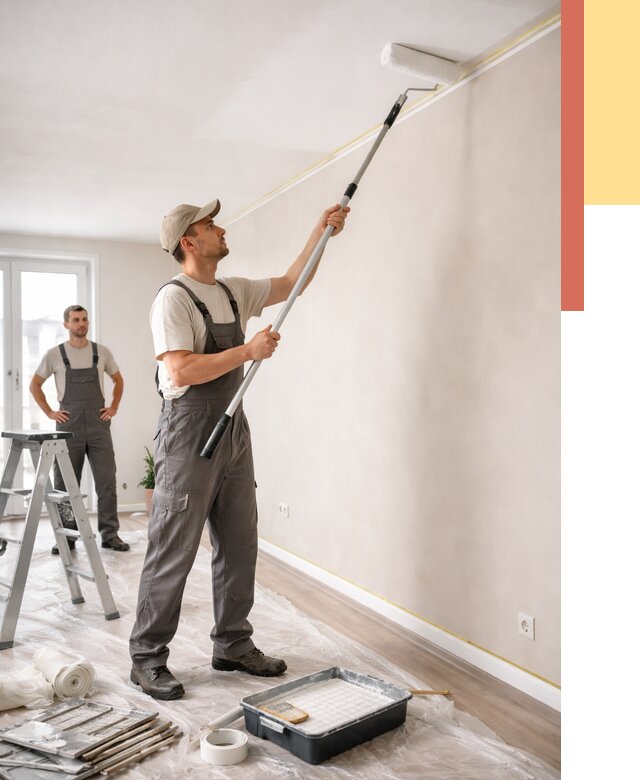 Покраска потолка из гипсокартона в Южно-Сахалинске от 4649 руб./м2 — услуги под ключ | ОТДЕЛОЧНИК-Южн