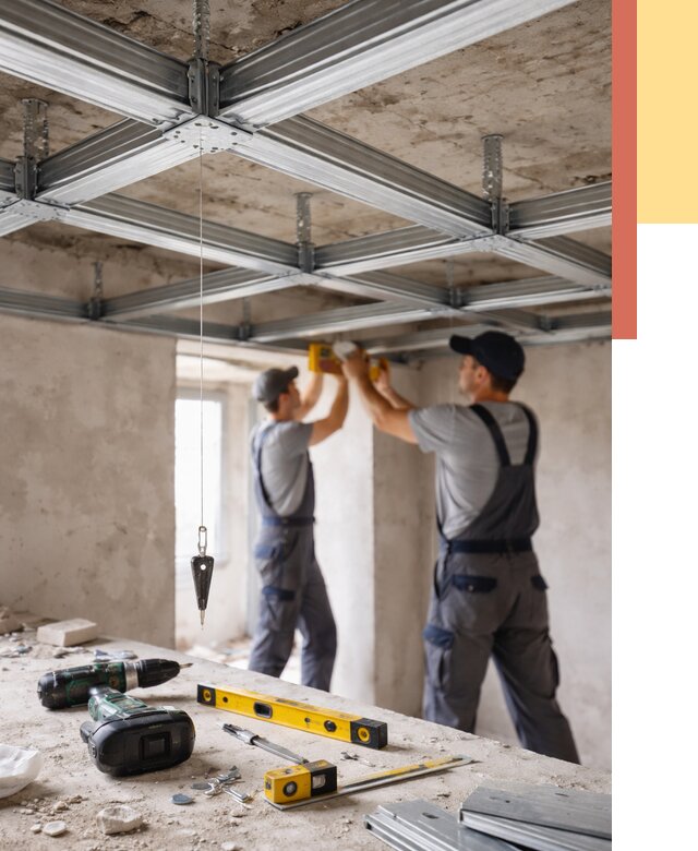 Монтаж каркаса потолка из профиля в Южно-Сахалинске от 4649 руб. — услуги ОТДЕЛОЧНИК-Южн