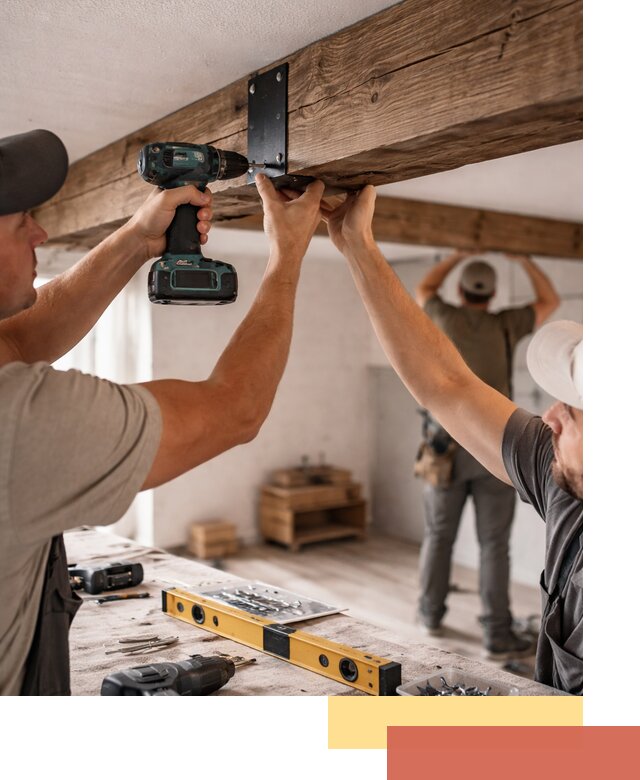 Монтаж декоративных потолочных балок в Южно-Сахалинске