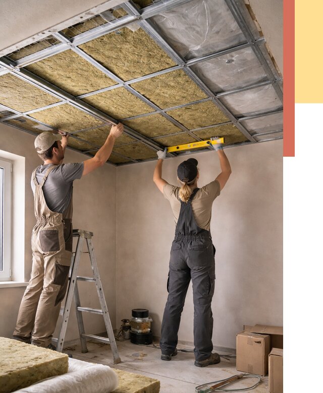 Шумоизоляция потолка в Южно-Сахалинске от 1291 руб. под ключ — услуги ОТДЕЛОЧНИК-Южн